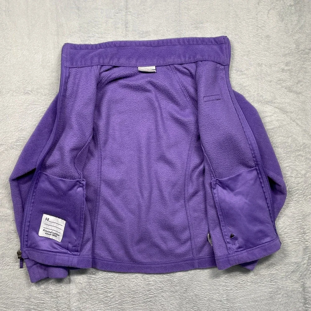 Set Of 2 Columbia Fleece Jacket & Hoodie Kids Size M 10/12 Purple‎ Teal Full Zip